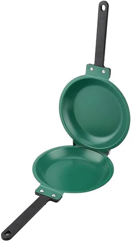 Vista 6 de Sartén para tortilla, sartenes antiadherentes, doble sartén, revestimiento de cerámica antiadherente de doble cara, sartén fácil de voltear