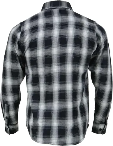 Vista 2 de Milwaukee Leather Mng11654 Men's BlackWhite Long Sleeve Flannel