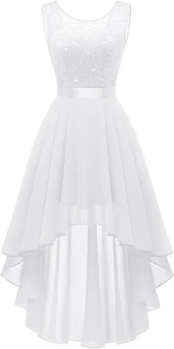 Vista 26 de BeryLove Vestido de cóctel de encaje formal para mujer, fiesta de invitada Negro