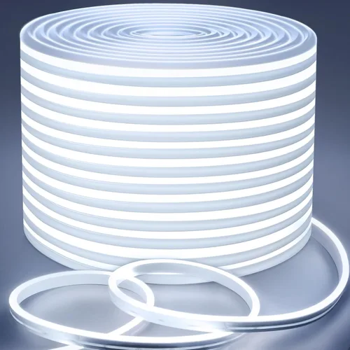 Vista 9 de Lamomo - Luces LED de neón, tira de luces LED regulables de 12 V, blanco neutro, 16.4 pies/5 m, tira de luces LED de neón impermeable, tira de luces