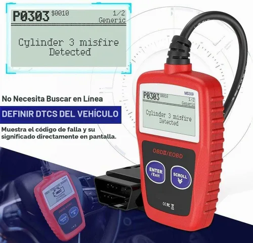 Vista 7 de Escáner CAN OBD2 MS309 Escáner automotriz Herramienta de diagnóstico del motor EOBD Lector de código de motor de verificación de automóvil