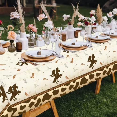 Vista 6 de Haimimall Manteles de vaquero para baby shower, decoración de fiesta