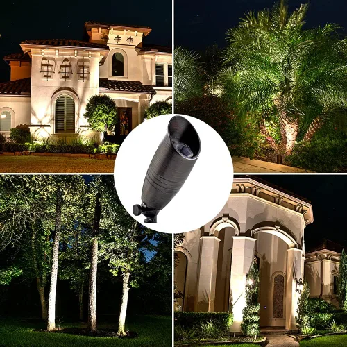 Vista 7 de Focos LED para exteriores, iluminación de paisaje 108 – Foco de latón macizo, luces LED para patio, paisaje de seguridad para hermoso, brillante