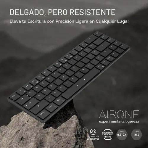 Vista 2 de BAROCCOMiSTEL AIRONE Teclado mecánico, diseño del 65%, interruptor Cherry MX ULP, retroiluminación RGB, cable USB-C, Windows/MacOS/iOS, soporte