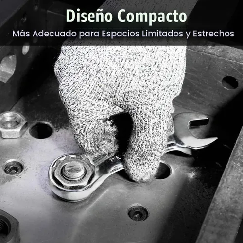 Vista 6 de DURATECH Juego de llaves combinadas Stubby, SAE, 11 piezas, 3/8" a 1