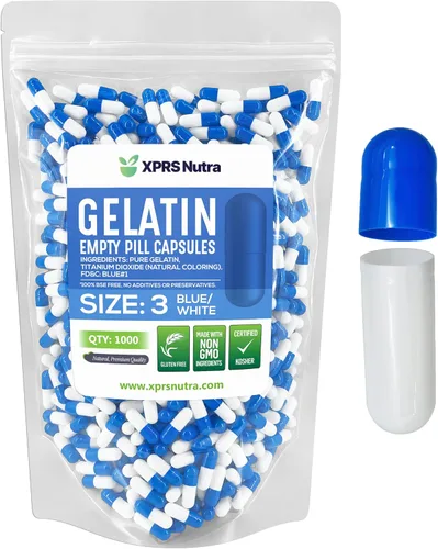 Vista 32 de XPRS Nutra Cápsulas vacías tamaño 3 – 1000 cápsulas vacías de gelatina – Pastillas de relleno de cápsulas de bricolaje – Tapa de gel de píldora
