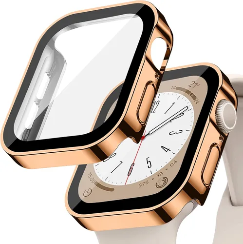 Vista 52 de Protección de Pantalla EIHAIHIS para Apple Watch Funda Serie 11 10 9 SE 8 7 6 5 4 40mm 44mm 41mm 45mm 42mm 46mm Vidrio Templado Impermeable PC