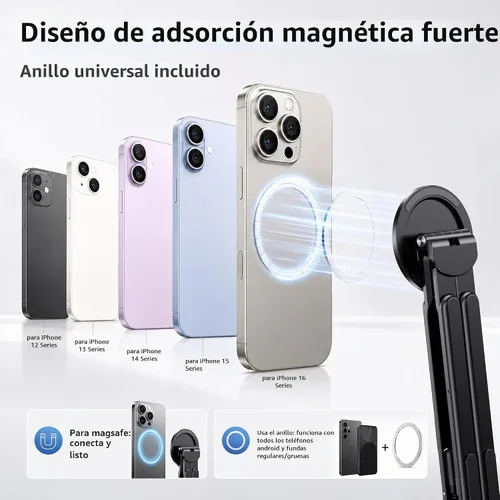 Vista 6 de Soporte portátil para portátil, 3 en 1 magnético plegable ajustable, para E05S-Negro