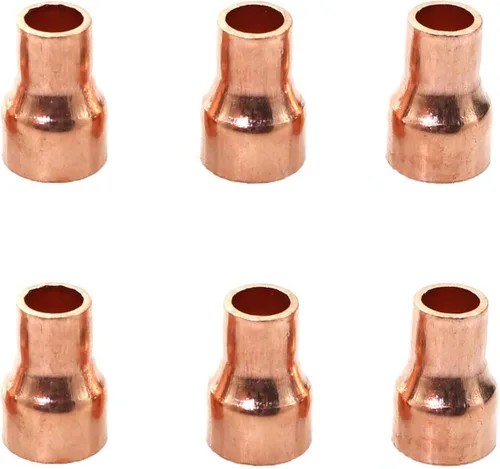 Vista 7 de RLECS 6 piezas de acoplamiento de cobre reductor con extremo de sudor 1/2 x 1/4 pulgadas ID para adaptador de refrigeración HVAC