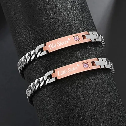 Vista 7 de Regalo para enamorado, para él y ella, pulseras grabadas personalizadas para parejas, para mujeres y hombres, juego a juego, regalo de aniversario
