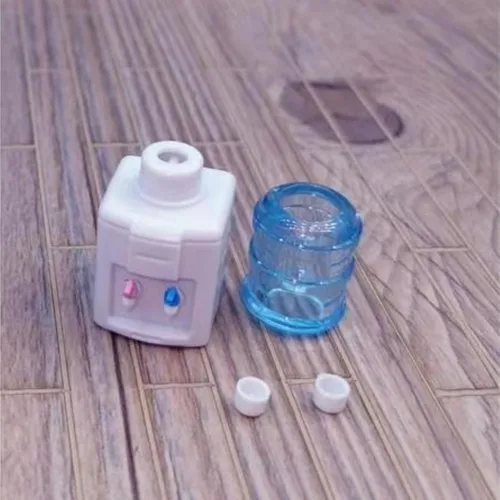 Vista 7 de Dispensador de agua en miniatura de diseño realista de 2.12 pulgadas con 2 tazas – Enfriador de agua de resina a escala 1:12/1:6 (azul/blanco) ideal
