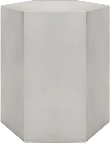Vista 7 de COSIEST Mesa de Acento de Hormigón, Mesa Lateral de Patio Hexagonal 14.5"x16", Diseño Modular para Interior y Exterior, Gris Claro