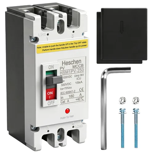 Vista 17 de Interruptor de desconexión de batería Heschen 63A 550V DC Disyuntor solar
