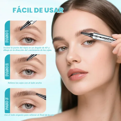 Vista 3 de Lápiz de cejas con microcuchilla de 4 puntas para maquillaje natural de cejas, bolígrafo de microblading impermeable y a prueba de manchas