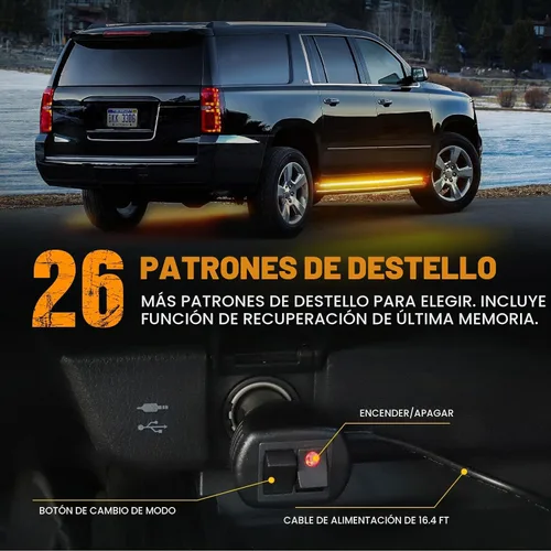 Vista 4 de XRIDONSEN - Tira de luces estroboscópicas ámbar de 70 pulgadas para estribo