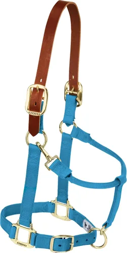 Vista 24 de Weaver Equine Breakaway Horse Halter, Supple Leather Crown, Adjustable Brass Throat Snap Halters for Horses, Equine Tack
