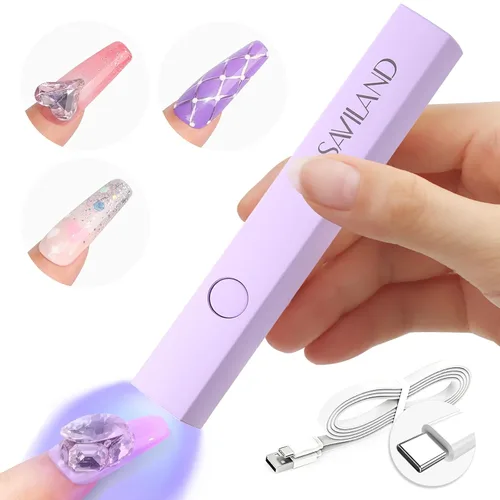 Vista 8 de SAVILAND Essentials Lámpara de uñas LED manos libres: luz UV rosa de secado rápido con soporte plegable LCD visible Temporizador de 20/60s lámpara