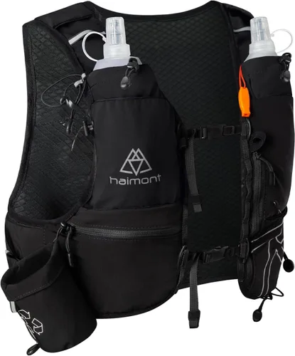 Vista 14 de Haimont 8L Trail Running Hydration Vest with Soft Flasks 2L Bladder Compatible, Bounce-Free Fit, Front Storage, Pole Loops, Whistle
