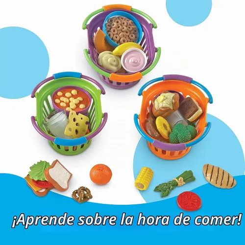 Vista 2 de Learning Resources Paquetes de desayuno, comida y cena de juguete New Sprouts, 3 juegos, alimentos de juguete para niños, de 2 años en adelante