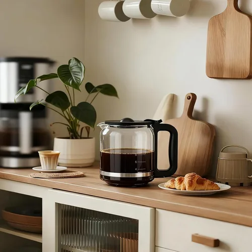 Vista 4 de ALLCUP Jarra de café de vidrio de 14 tazas compatible con Ninja DCM201