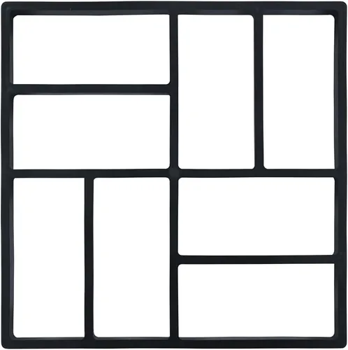 Vista 6 de vidaXL Pavimento reutilizable, 15.7 x 15.7 x 1.6 pulgadas, herramienta de mejora del hogar al aire libre, material plástico resistente, negro