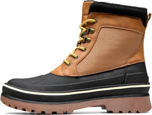 Vista 2 de Bruno Marc Botas de nieve impermeables aisladas para hombre, con forro de piel cálida, botas de invierno para exteriores