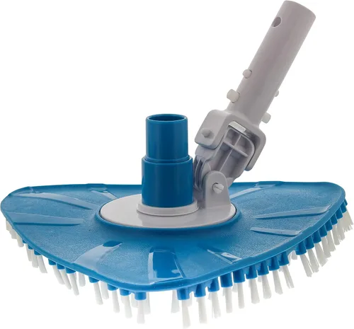 Vista 8 de U.S. Pool Supply Cabezal de Aspiradora Triangular Deluxe con Peso para Piscina con Cepillos Laterales, Conexión Giratoria, Mango EZ Clip - Para