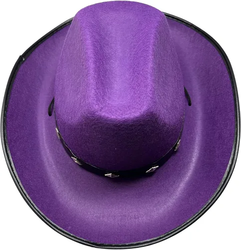 Vista 4 de Western Cowgirl Hat with Metal Studs Band with Paisely Bandana