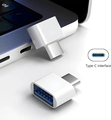 Vista 2 de Paquete de 10 adaptadores USB-C a USB, USB tipo C a una hembra para unidad flash, mouse, teclado, controlador