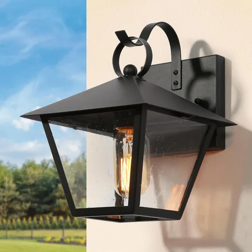 Vista 11 de LALUZ Paquete de 2 lámparas exteriores, luz negra montada en la pared para exteriores, antioxidante, impermeable, lámparas de pared para exteriores