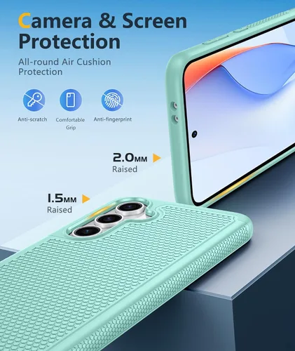 Vista 1095 de FNTCASE Funda para iPhone 17 Pro: Fundas delgadas translúcidas de color azul claro compatibles con MagSafe, protección completa de la cámara