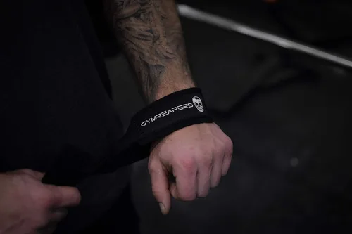 Vista 6 de Gymreapers - Correas de muñeca para levantamiento de pesas, culturismo, levantamiento de potencia, entrenamiento de fuerza, peso muerto y remo - De