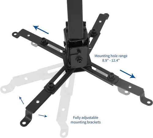 Vista 4 de VIVO Soporte de montaje para proyector de techo de pared ajustable universal, proyección de longitud extensible, negro, MOUNT-VP06B