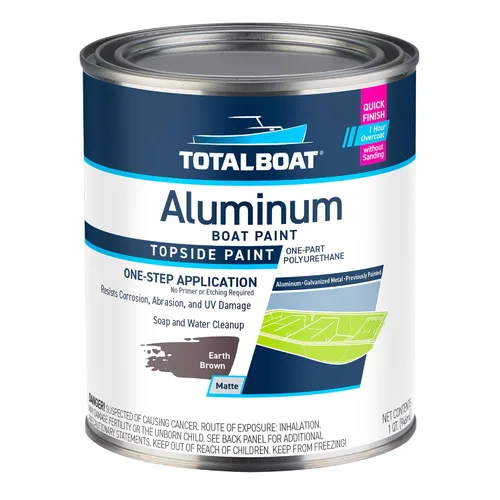 Vista 23 de TotalBoat Pintura de aluminio para lanchas, barcos bajos, botes, botes anfibios, barcos Jon y pontones (Verde Ejército, Quart)