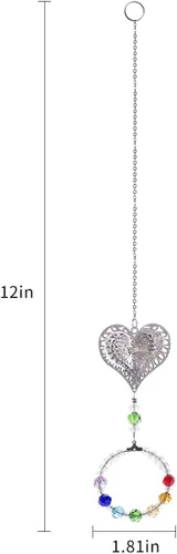 Vista 4 de Colgante de cristal con diseño de flor de chakra para colgar, para decorar ventanas, paquete de 2