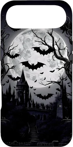Vista 27 de Goth & Gothic, Bats & Moon, Horror Themed Castle, Dark Emo Case for iPhone 17