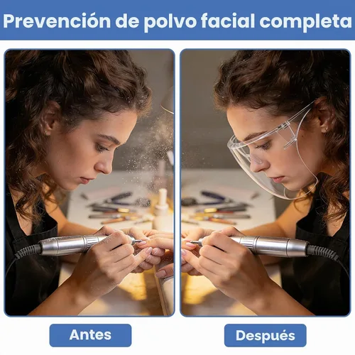 Vista 3 de Máscara facial para taladro de uñas, máscara transparente, protección transparente - 1 pieza