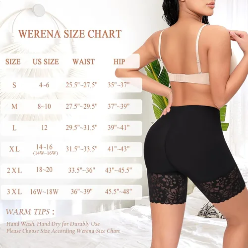 Vista 6 de Pantalones cortos para debajo de los vestidos, ropa interior antirozaduras, sin costuras, pantalones cortos de encaje debajo de los pantalones cortos