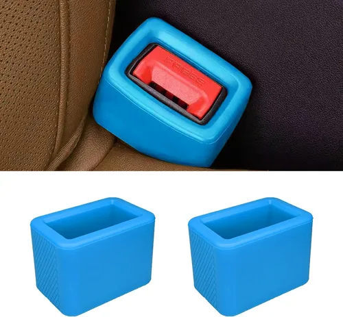 Vista 8 de 2 extensores de cinturón de seguridad para asiento elevador, soporte de hebilla de cinturón de seguridad trasero de silicona que facilita el acceso