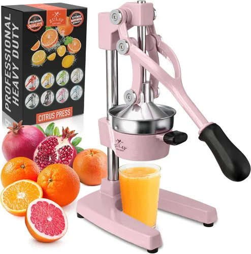 Vista 18 de Zulay Kitchen Exprimidor de hierro fundido, exprimidor de naranja resistente con coladores desmontables para una fácil limpieza, prensa de cítricos