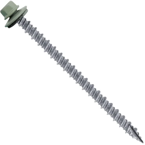 Vista 244 de Tornillos para techos de metal gris ABC 10 x 1 - Cabezal hexagonal - Arandela EPDM - Arandela de arranque automático/roscado - 1 bolsa - 250