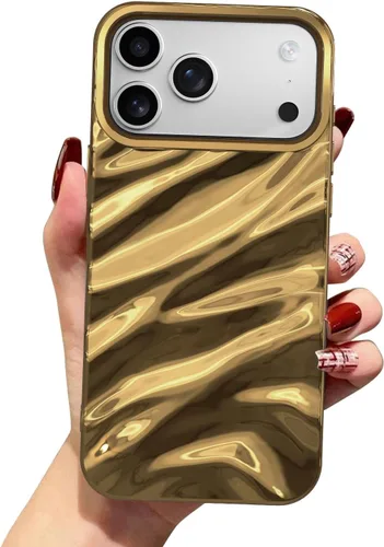 Vista 62 de QLTYPRI Funda compatible con iPhone 11, bonita funda con patrón de ondas de agua para niñas y mujeres, delgada, satinada, brillante, suave, de Beige