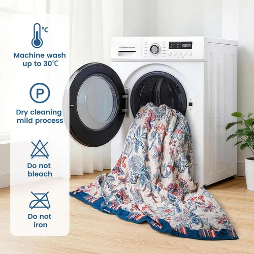Vista 226 de MSGKV - Manta bohemia/primaveral de algodón para sofá y sala de estar, de gasa acogedora, de 50 x 60 pulgadas 50"x60" Cotton Throw, Woven Bird