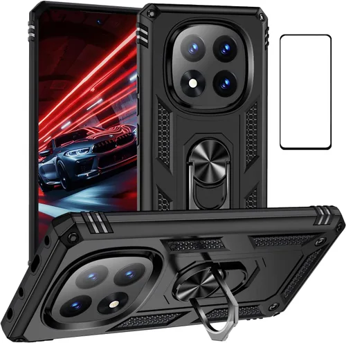 Vista 98 de Funda para Xiaomi POCO X3 NFC /X3 Pro con protector de pantalla, armadura de protección militar híbrida resistente a prueba de golpes, funda Negro