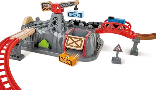 Vista 3 de Hape Conjunto Railway Bucket Builder Juguete de Tren de Madera Multicolor de 50 Piezas, Kit de Construcción para Niños
