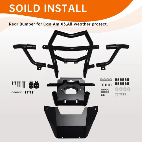 Vista 7 de Parachoques delantero y trasero compatible con Can Am Maverick X3 Max Turbo R RR 2017-2024