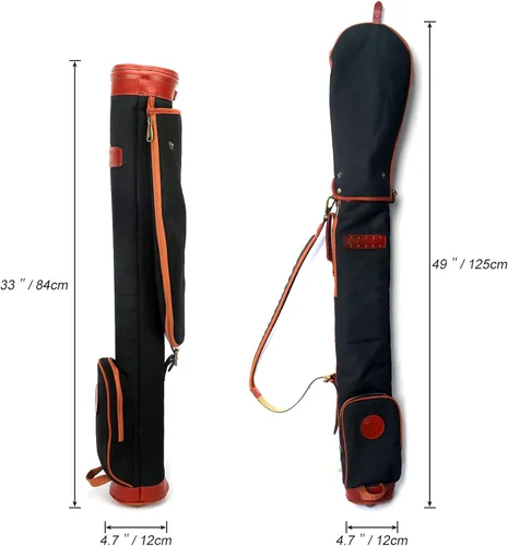 Vista 3 de TOURBON Bolsas de golf para hombre y mujer con bolsillo para pelotas con cremallera (bolsa de transporte de golf de 33 pulgadas, color negro)