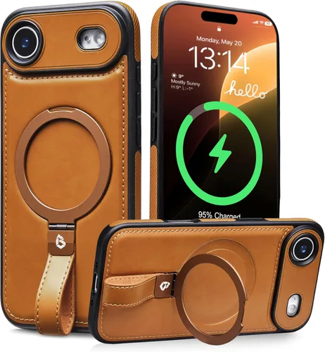 Vista 27 de Butaiga - Funda para iPhone 12 Pro Max con correa de cuero, soporte de anillo, color negro Finger Loop, Relieve Smartphone Pinky Strain