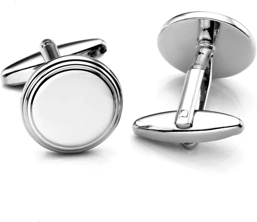 Vista 2 de PiercingJ 2pcs personalizada inicial gemelos de letra del alfabeto Mens Acero Inoxidable Grabado Camisa Studs
