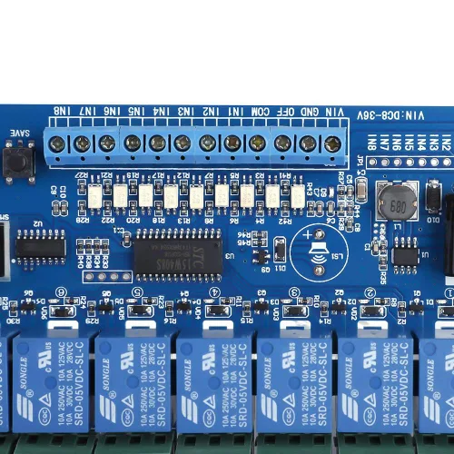 Vista 6 de Relé multifunción, 8-36V 8-Channel Multifunción Relé de Retardo de Tiempo Interfaz Módulo de Junta Optoacoplador LED